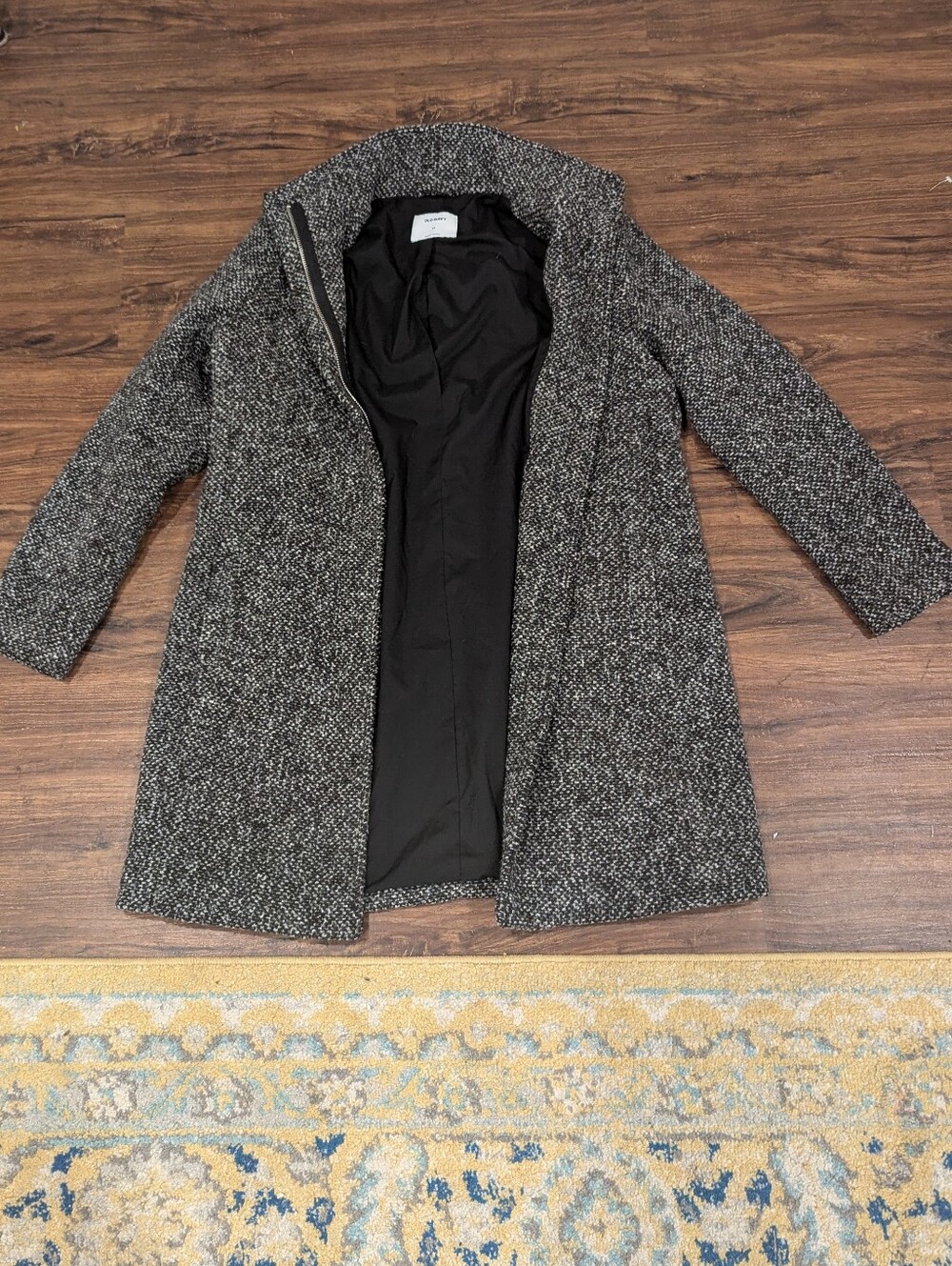Old Navy Gray Textured Open-Front Pea Coat